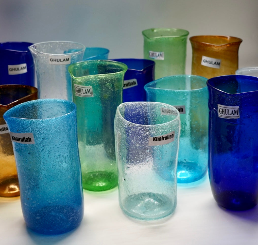 Herat Glas Karaffe – mundgeblasen in Afghanistan | verschiedene Farben & Größen