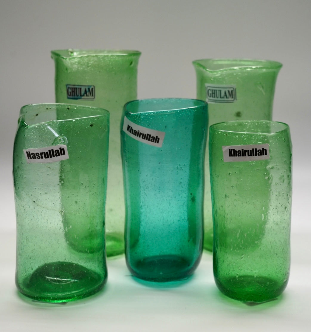 Herat Glas Karaffe – mundgeblasen in Afghanistan | verschiedene Farben & Größen