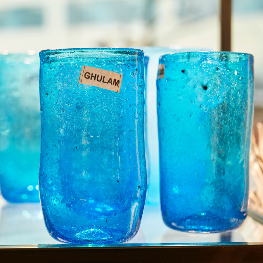 Herat Glas Vase – mundgeblasen in Afghanistan | verschiedene Farben & Größen