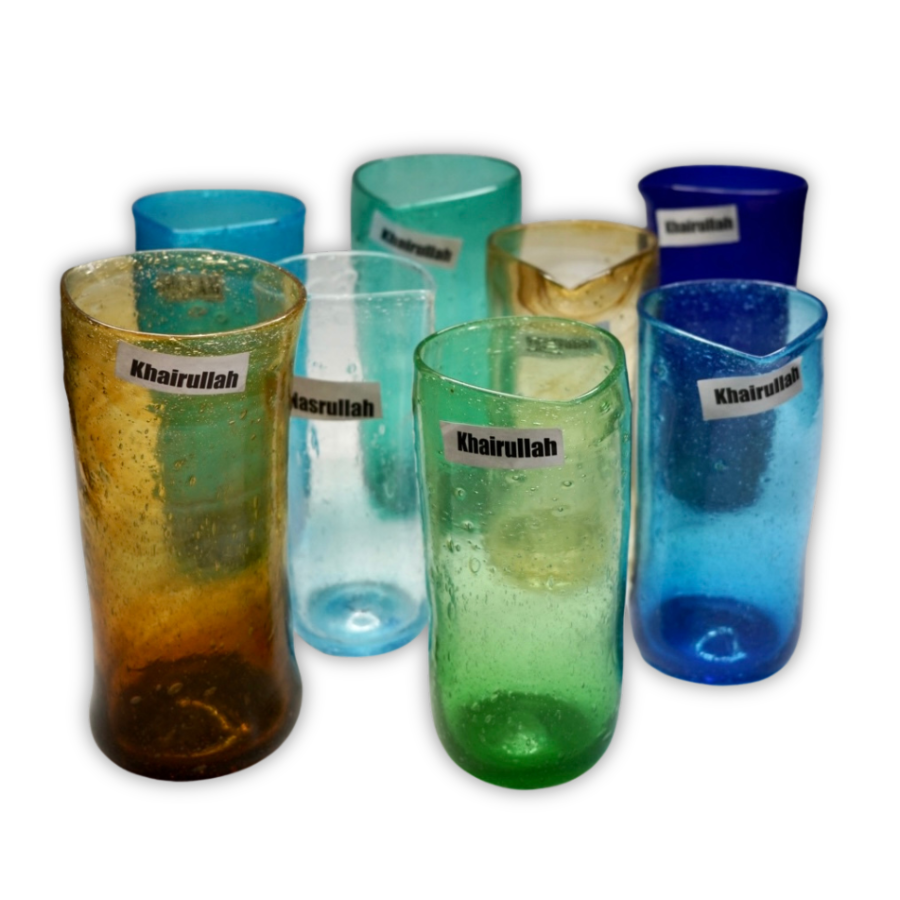 Herat Glas Karaffe – mundgeblasen in Afghanistan | verschiedene Farben & Größen