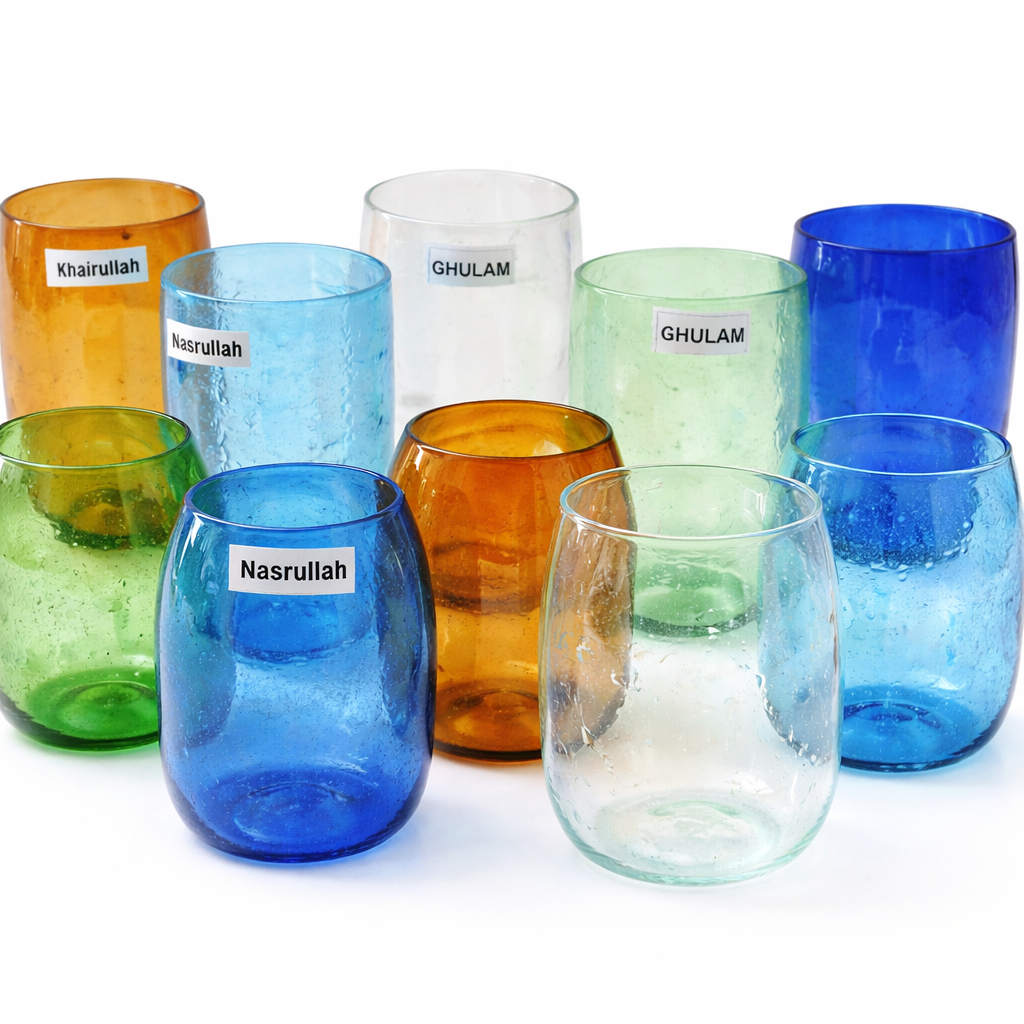 Herat Glas Vase – mundgeblasen in Afghanistan | verschiedene Farben & Größen