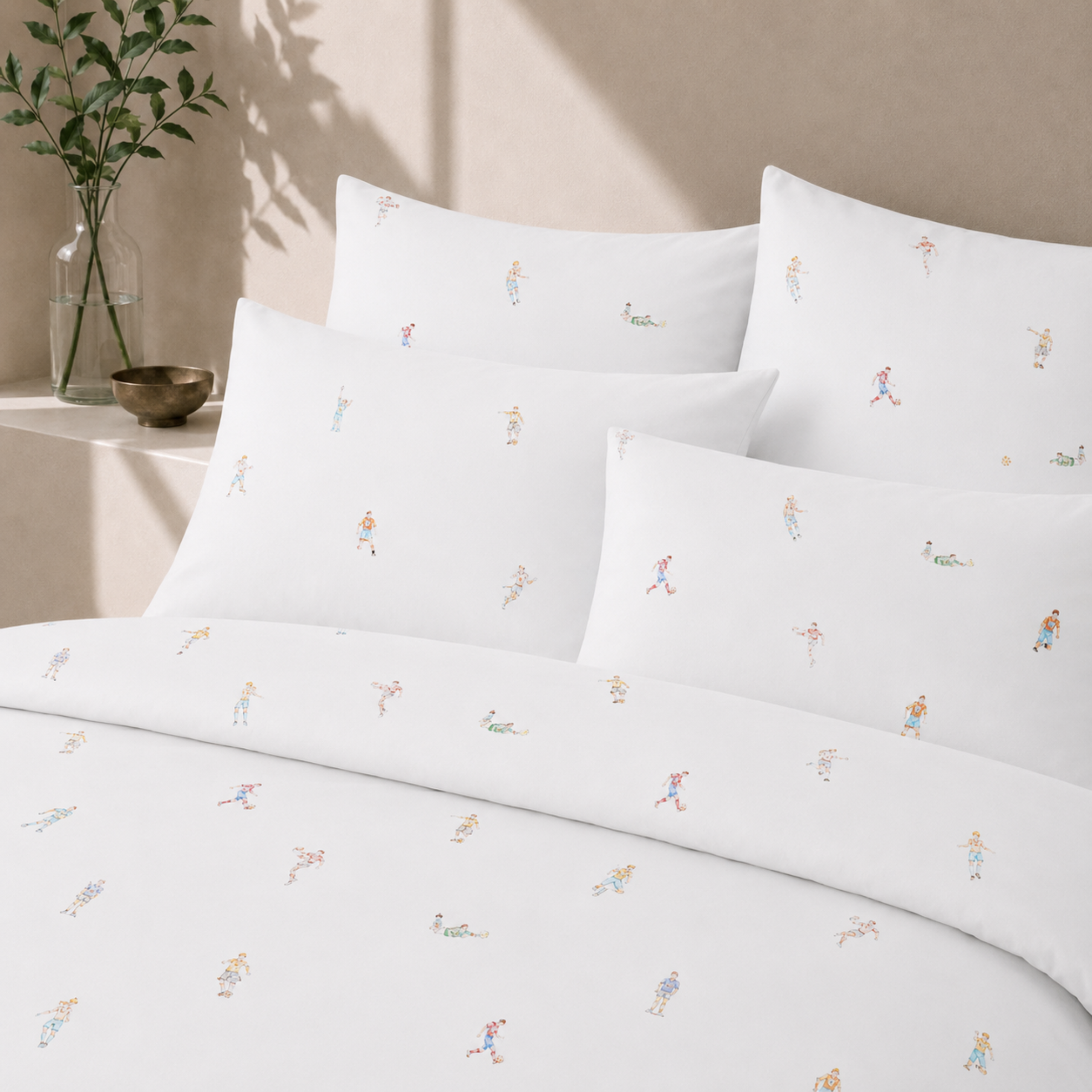 Bio Satin Bettwäsche mit Sportmotiv (GOTS)