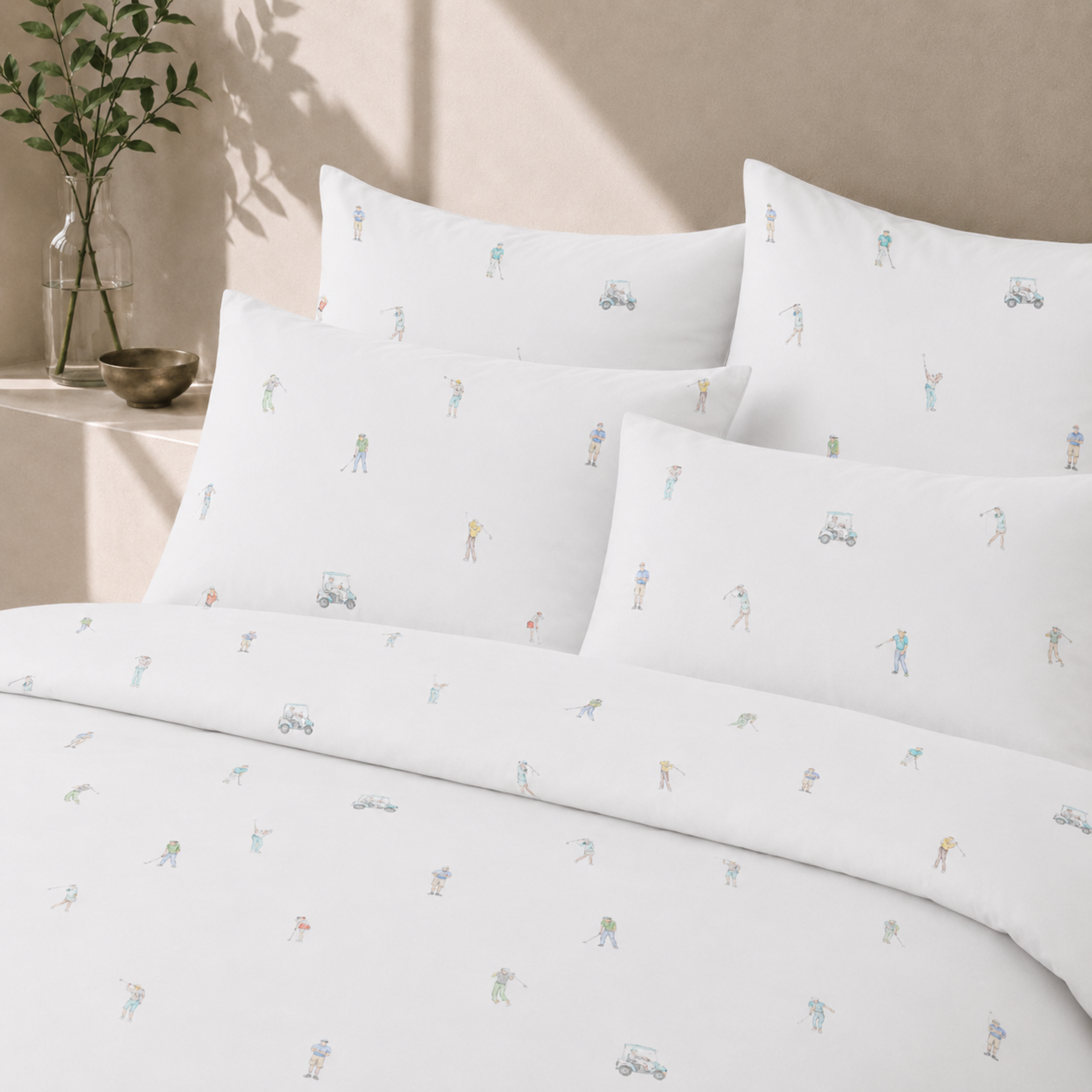 Bio Satin Bettwäsche mit Sportmotiv (GOTS)