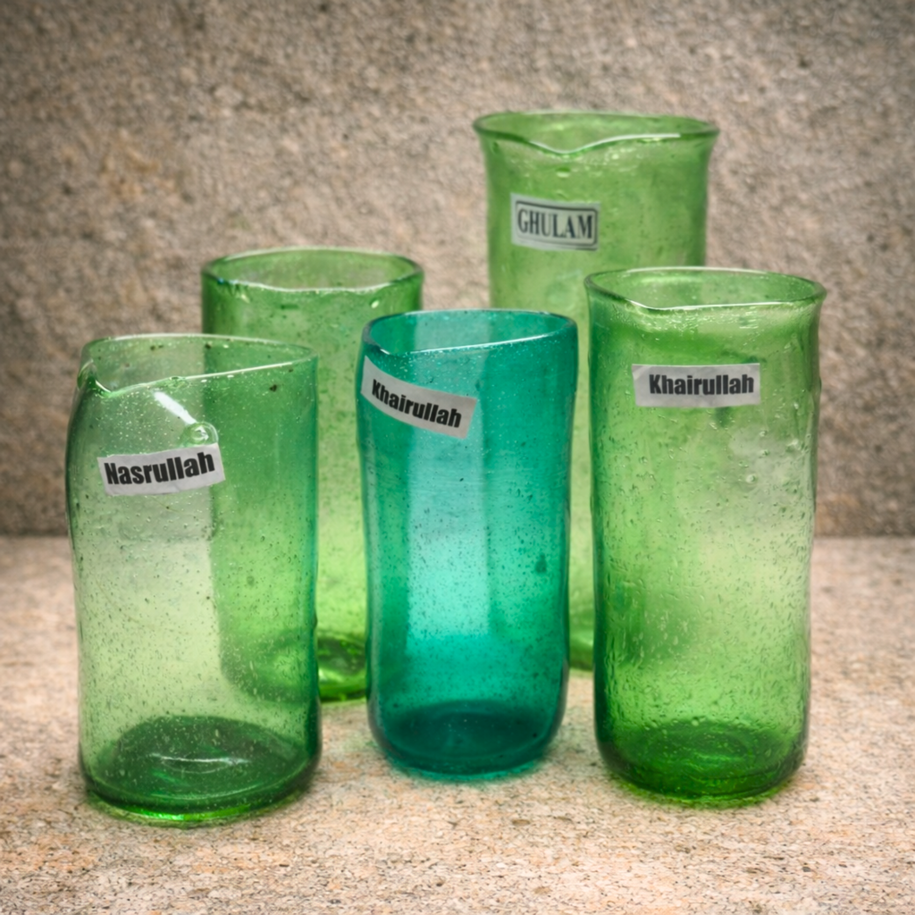 Herat Glas Karaffe – mundgeblasen in Afghanistan | verschiedene Farben & Größen