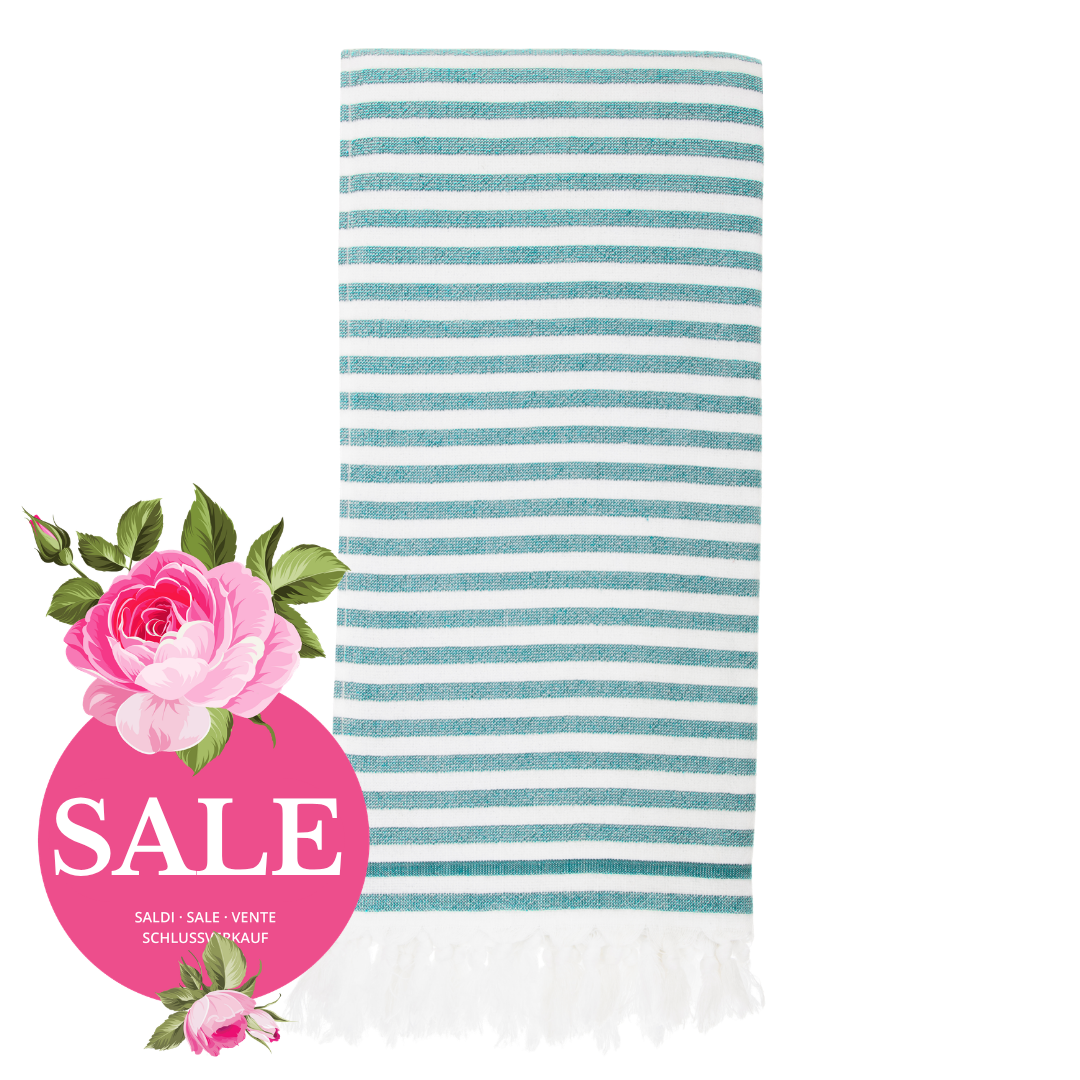 Reversible striped hammam terry towel