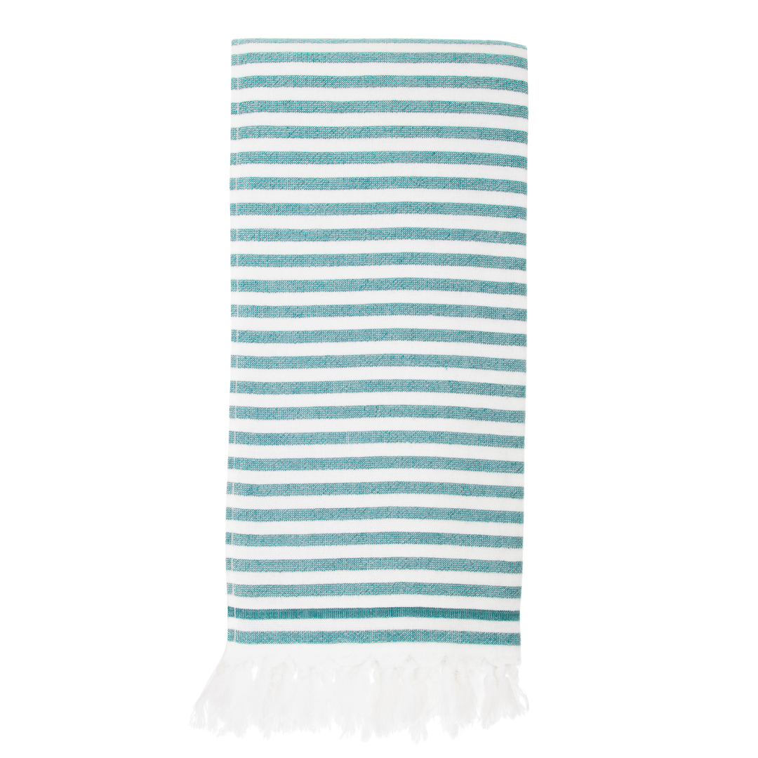 Reversible striped hammam terry towel
