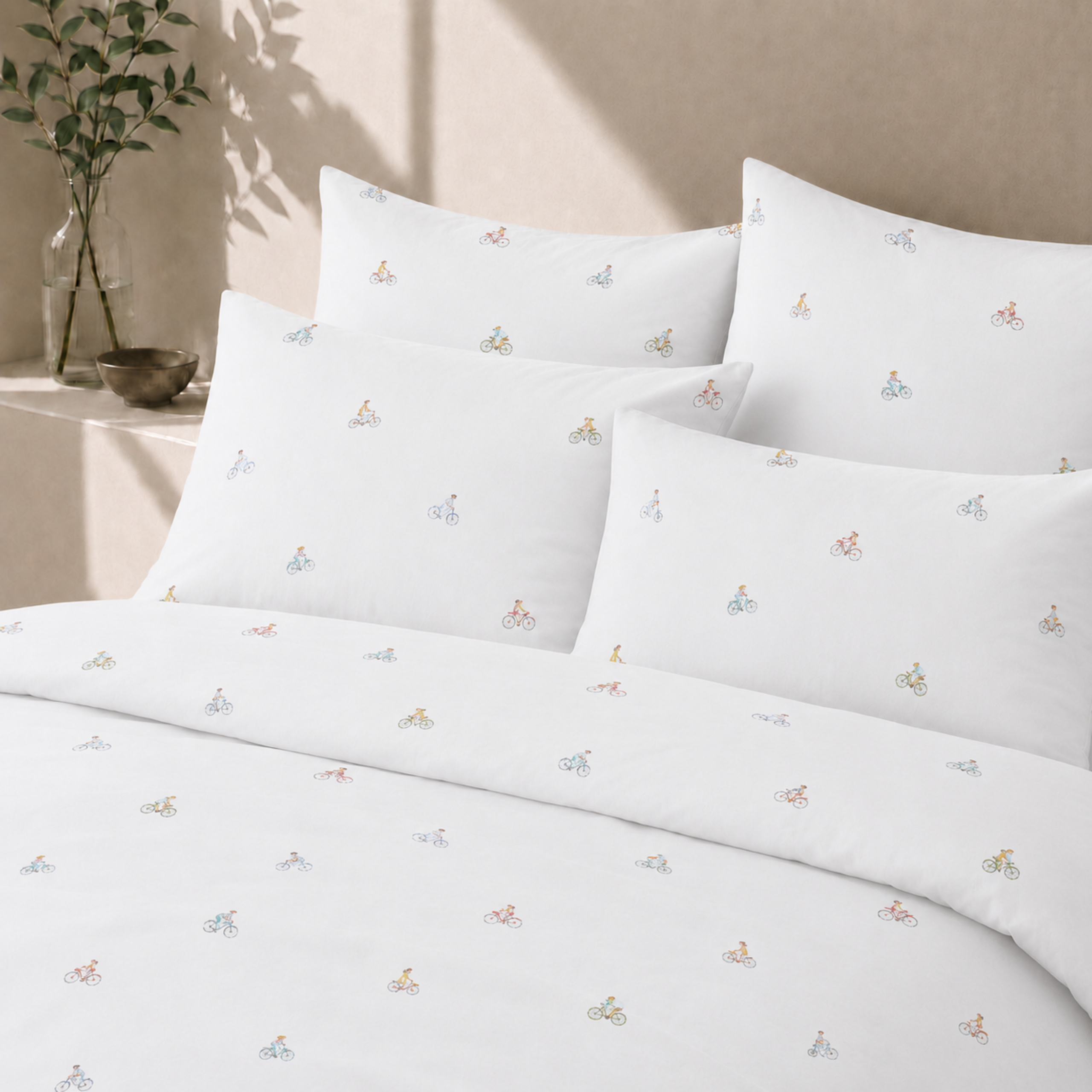 Bio Satin Bettwäsche mit Sportmotiv (GOTS)