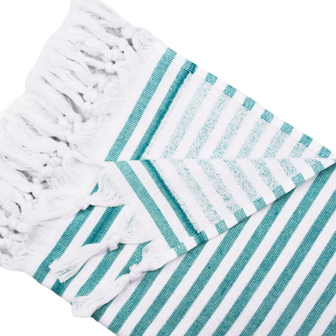 Reversible striped hammam terry towel