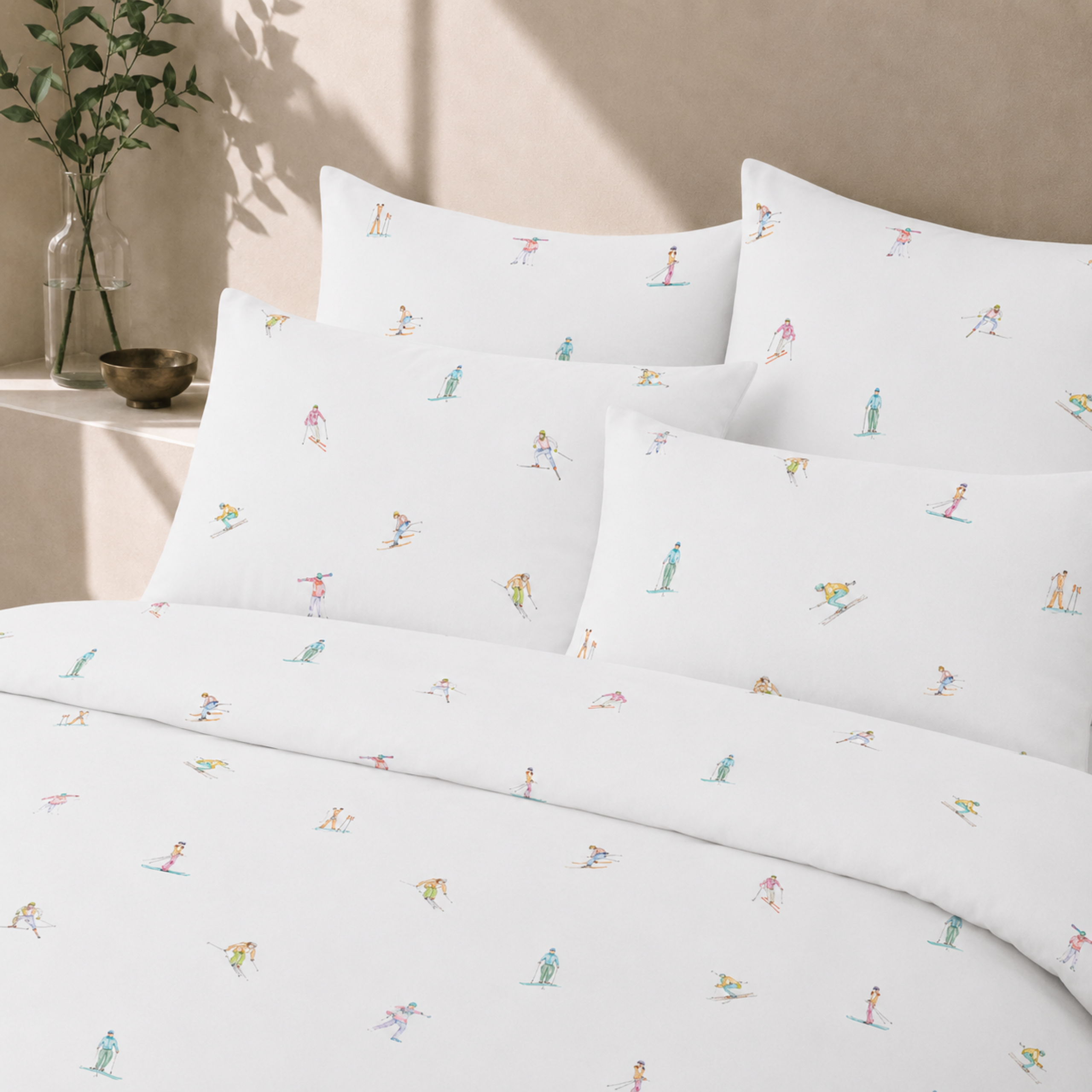 Bio Satin Bettwäsche mit Sportmotiv (GOTS)