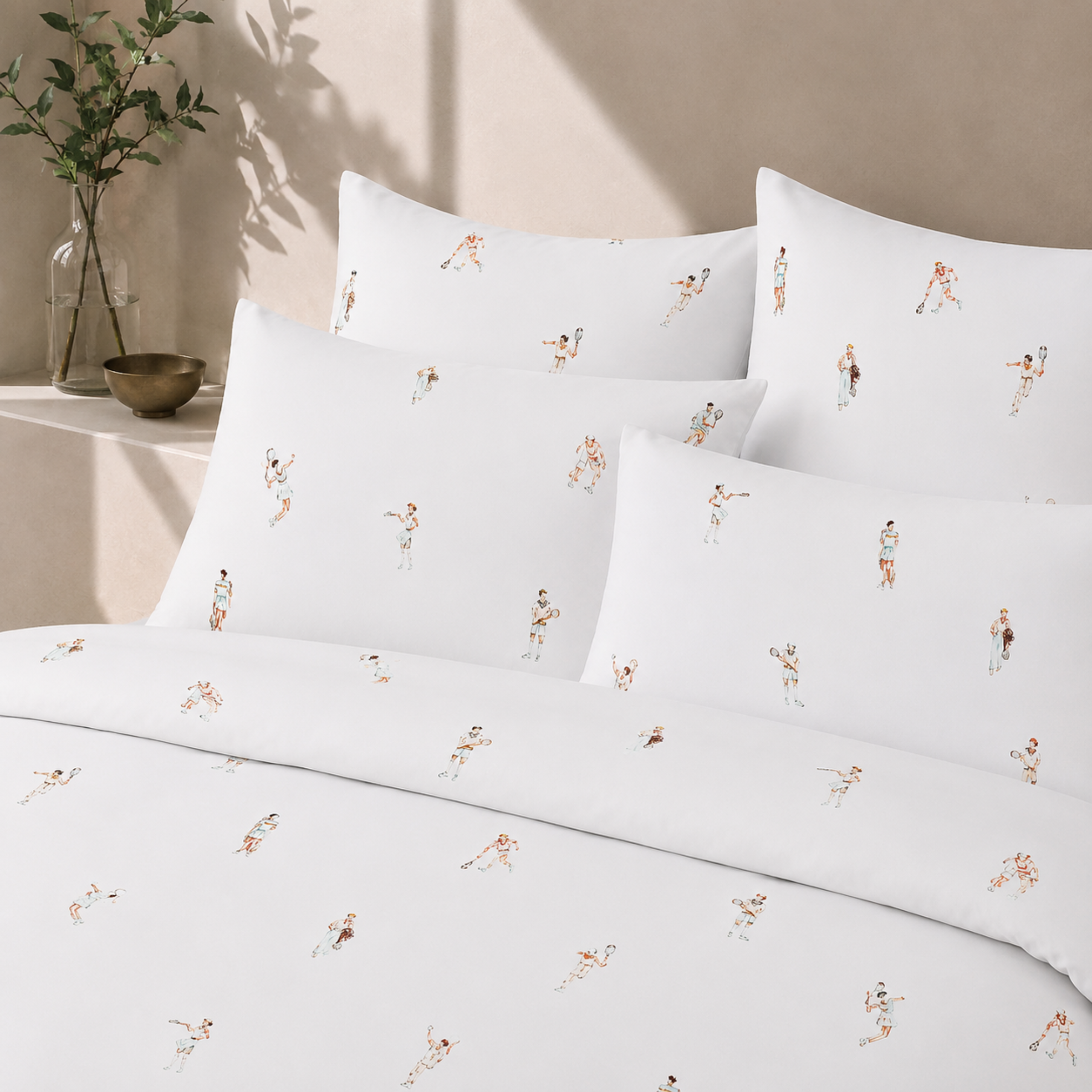 Bio Satin Bettwäsche mit Sportmotiv (GOTS)