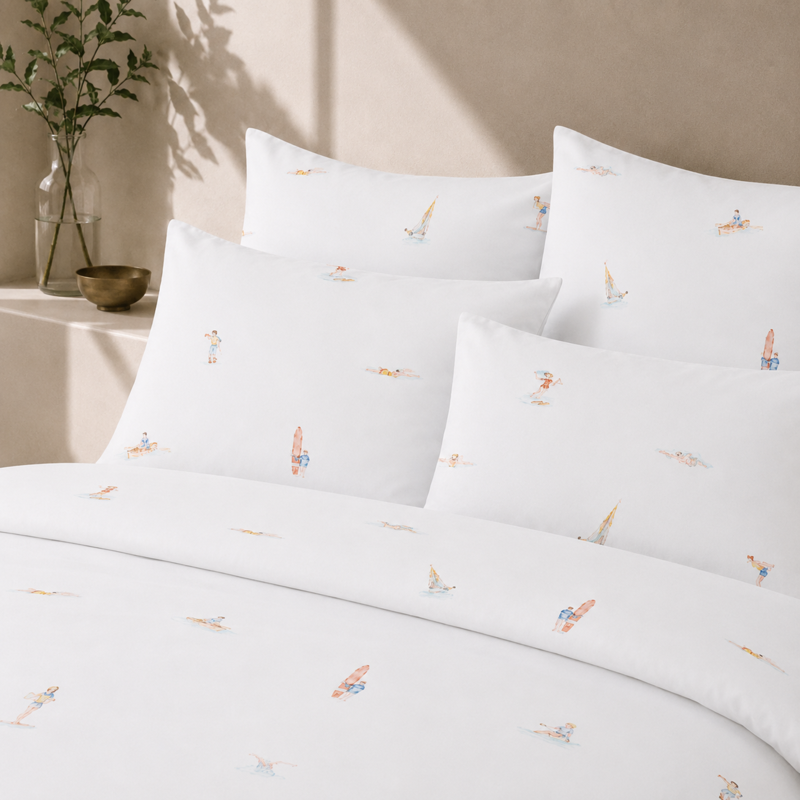 Bio Satin Bettwäsche mit Sportmotiv (GOTS)
