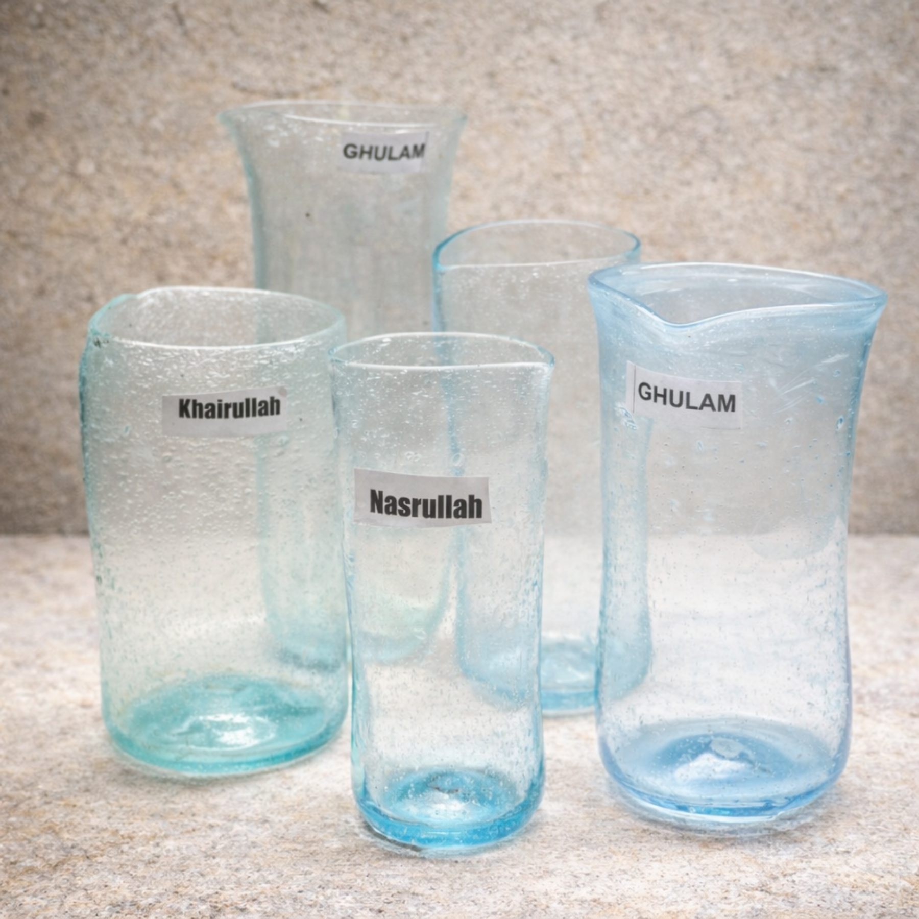 Herat Glas Karaffe – mundgeblasen in Afghanistan | verschiedene Farben & Größen
