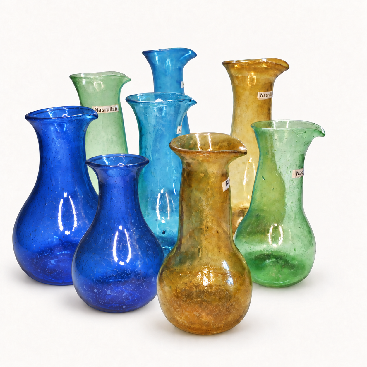 Herat Glas Karaffe mit Hals, mundgeblasen in Afghanistan