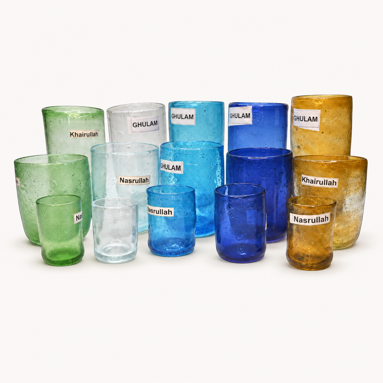 Herat Glas Trinkglas, mundgeblasen in Afghanistan