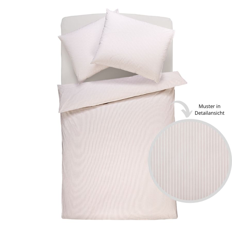 Vævet poplin-sengelinned med striber, økologisk bomuld & Cradle to Cradle Certified® Gold