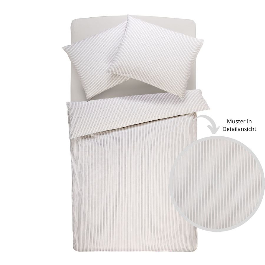 Vævet poplin-sengelinned med striber, økologisk bomuld & Cradle to Cradle Certified® Gold