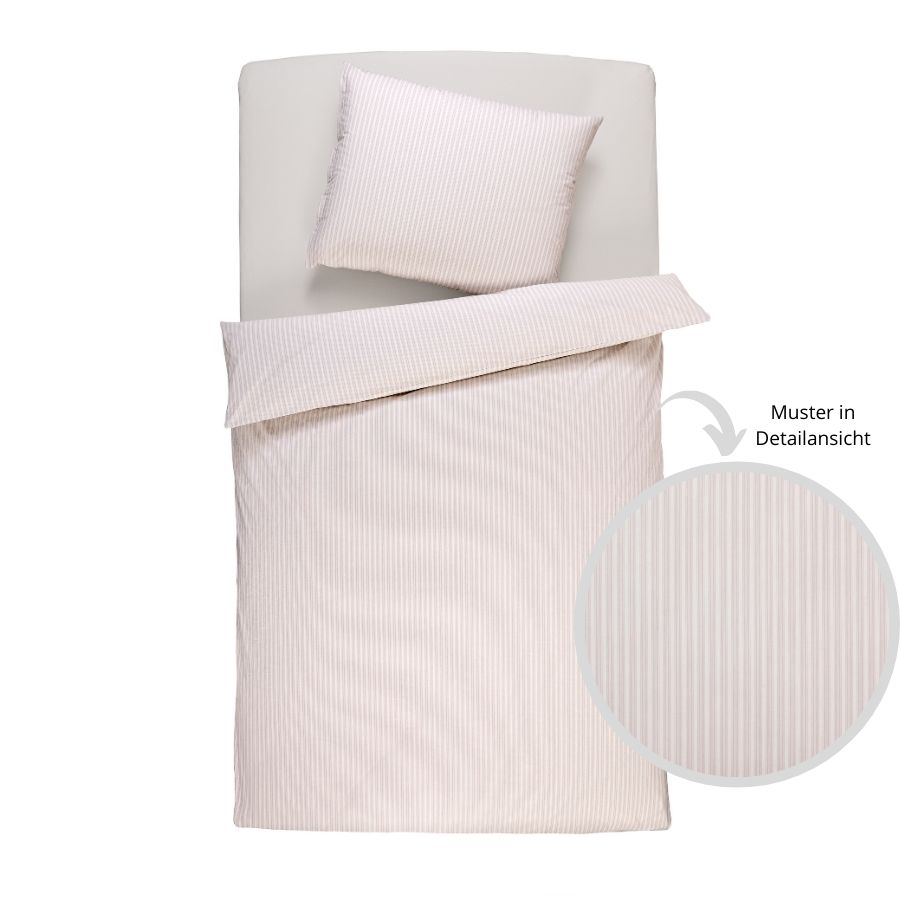 Vævet poplin-sengelinned med striber, økologisk bomuld & Cradle to Cradle Certified® Gold