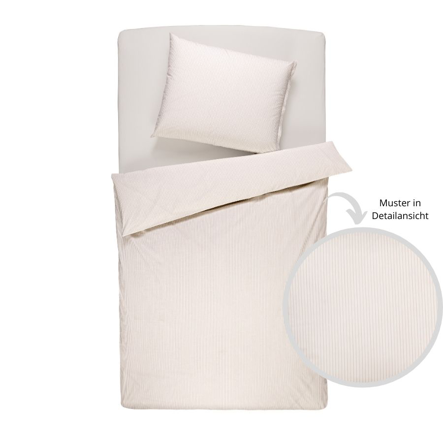 Vævet poplin-sengelinned med striber, økologisk bomuld & Cradle to Cradle Certified® Gold