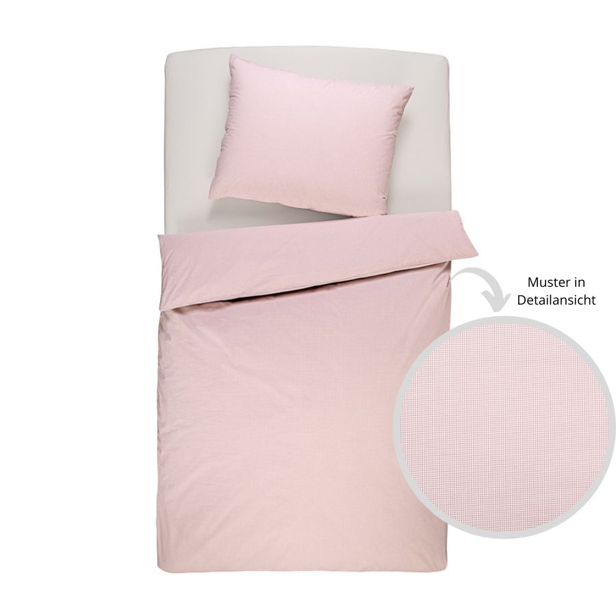 Poplin-sengelinned med tern vævet, økologisk bomuld & Cradle to Cradle Certified® Gold