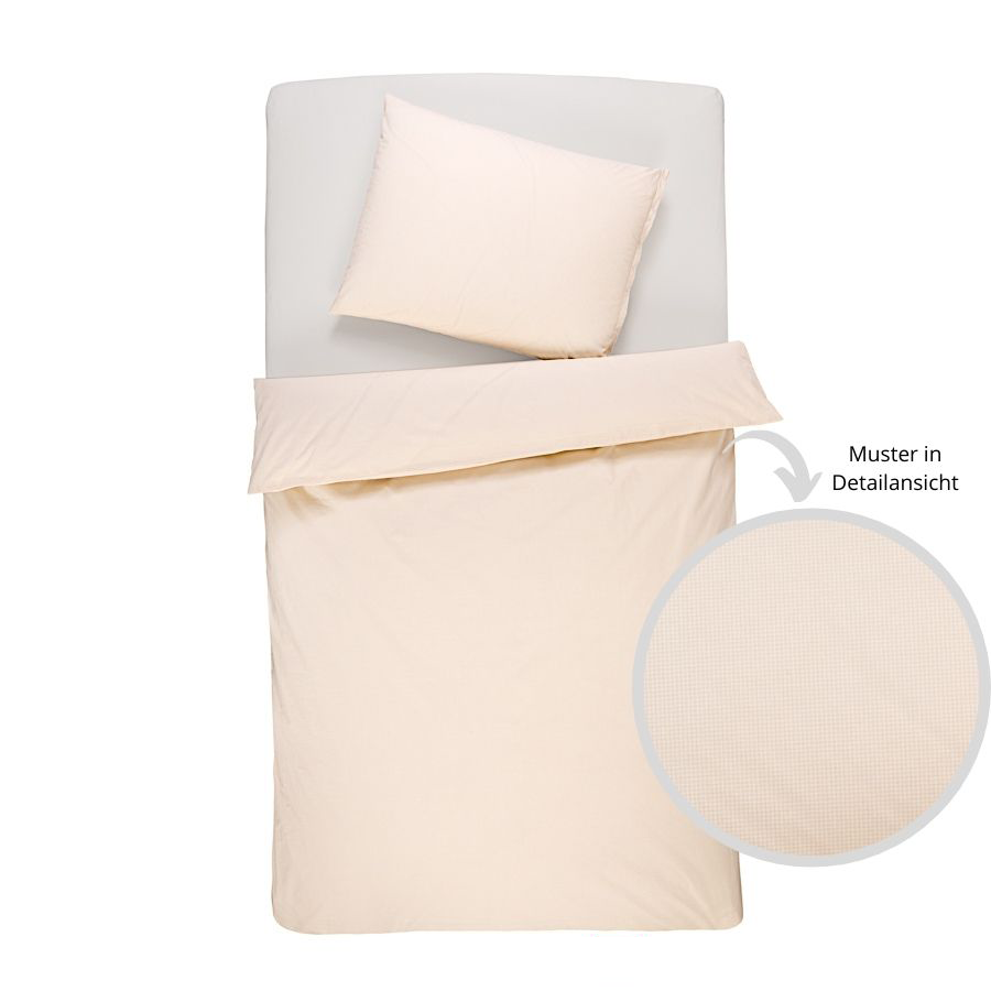 Poplin-sengelinned med tern vævet, økologisk bomuld & Cradle to Cradle Certified® Gold
