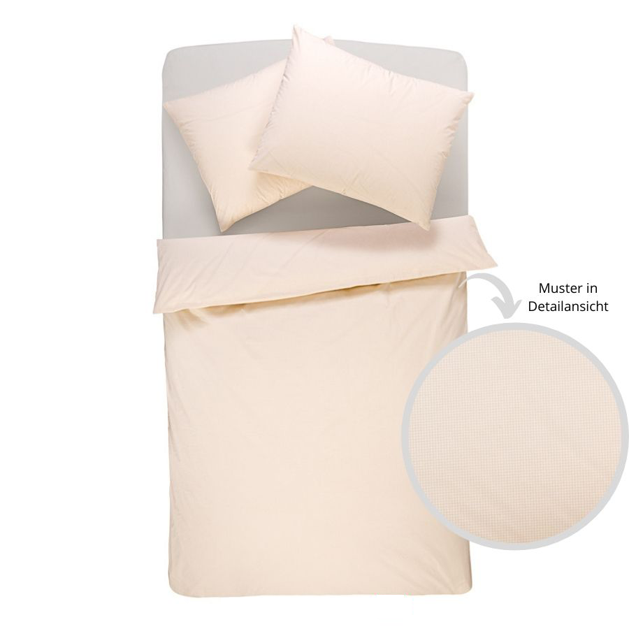 Poplin-sengelinned med tern vævet, økologisk bomuld & Cradle to Cradle Certified® Gold