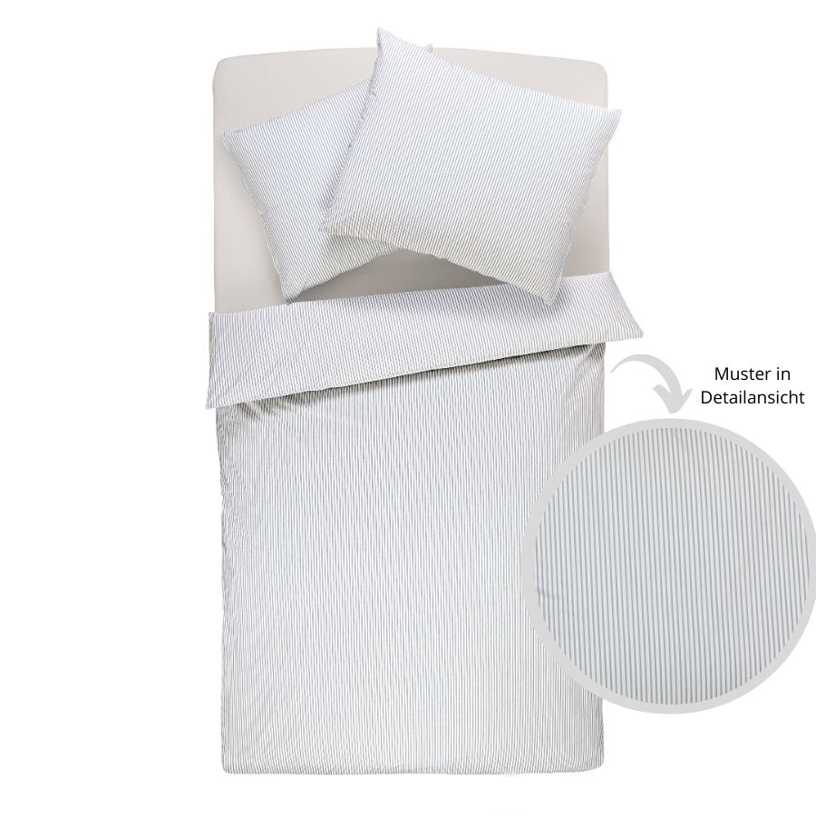 Vævet poplin-sengelinned med striber, økologisk bomuld & Cradle to Cradle Certified® Gold
