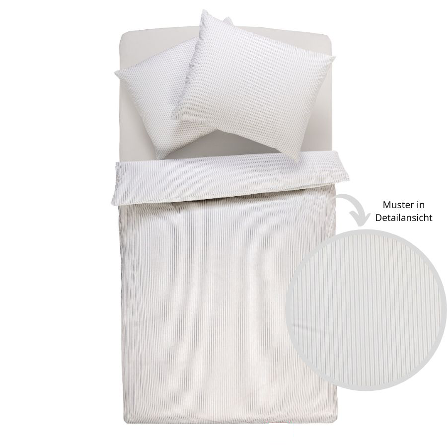 Vævet poplin-sengelinned med striber, økologisk bomuld & Cradle to Cradle Certified® Gold