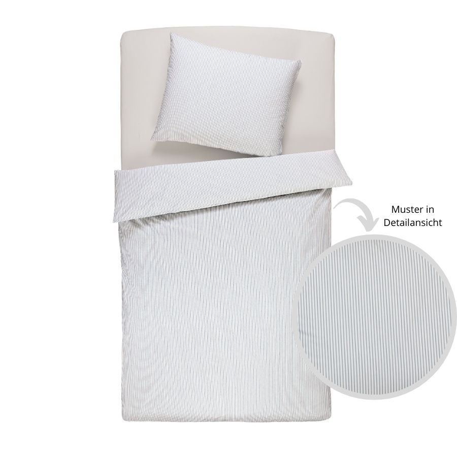 Vævet poplin-sengelinned med striber, økologisk bomuld & Cradle to Cradle Certified® Gold