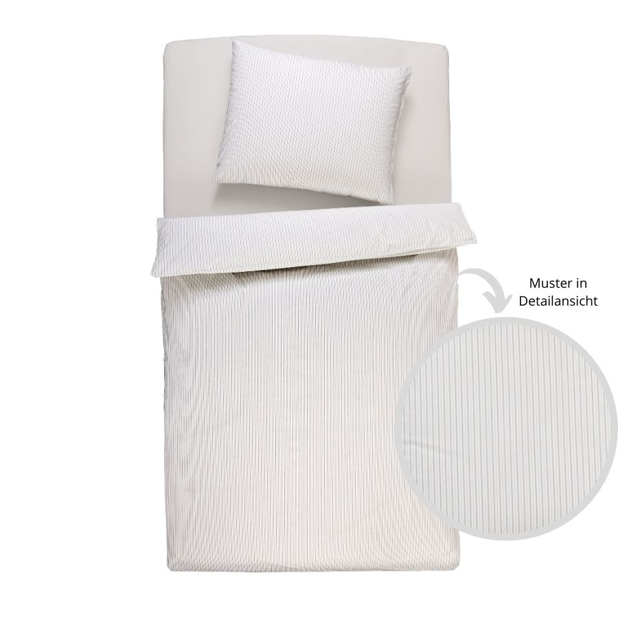 Vævet poplin-sengelinned med striber, økologisk bomuld & Cradle to Cradle Certified® Gold