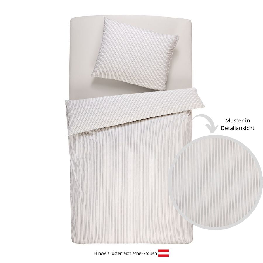 Vævet poplin-sengelinned med striber, økologisk bomuld & Cradle to Cradle Certified® Gold