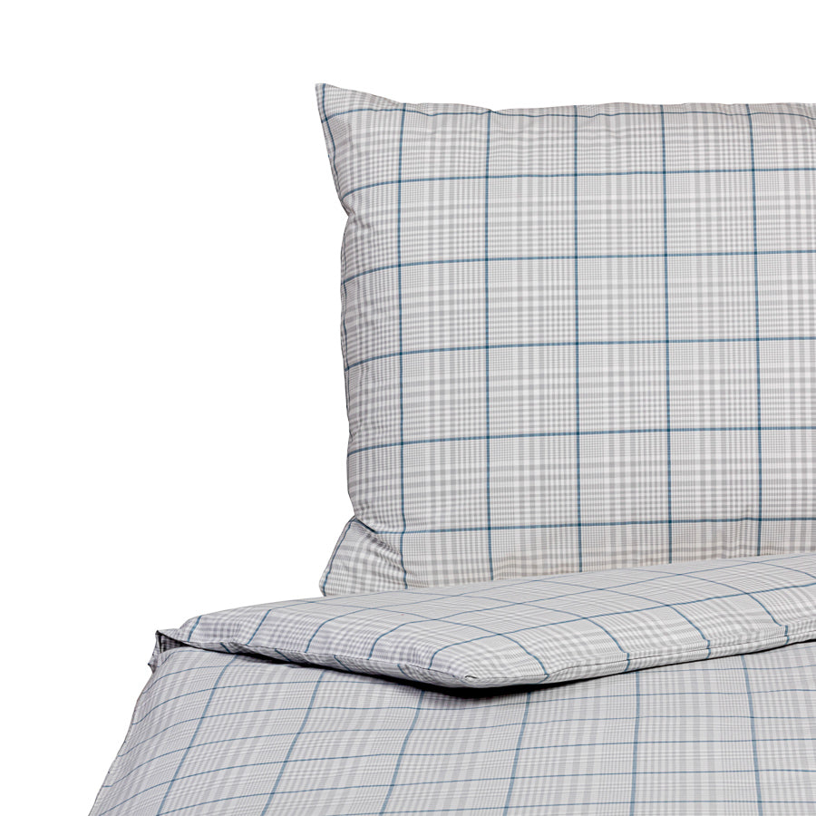 Poplin-sengelinned med tern vævet, økologisk bomuld & Cradle to Cradle Certified® Gold