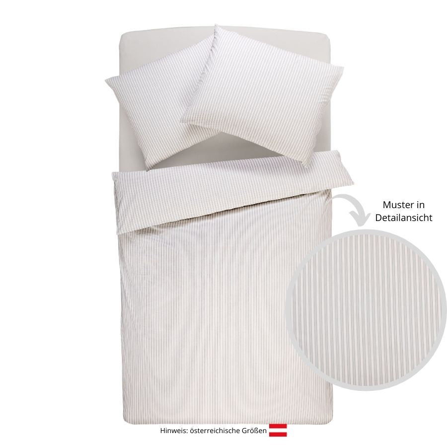 Vævet poplin-sengelinned med striber, økologisk bomuld & Cradle to Cradle Certified® Gold