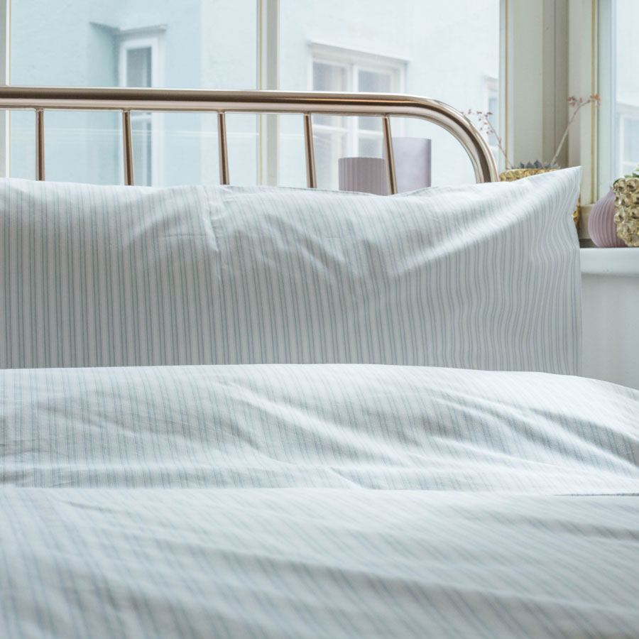 Vævet poplin-sengelinned med striber, økologisk bomuld & Cradle to Cradle Certified® Gold