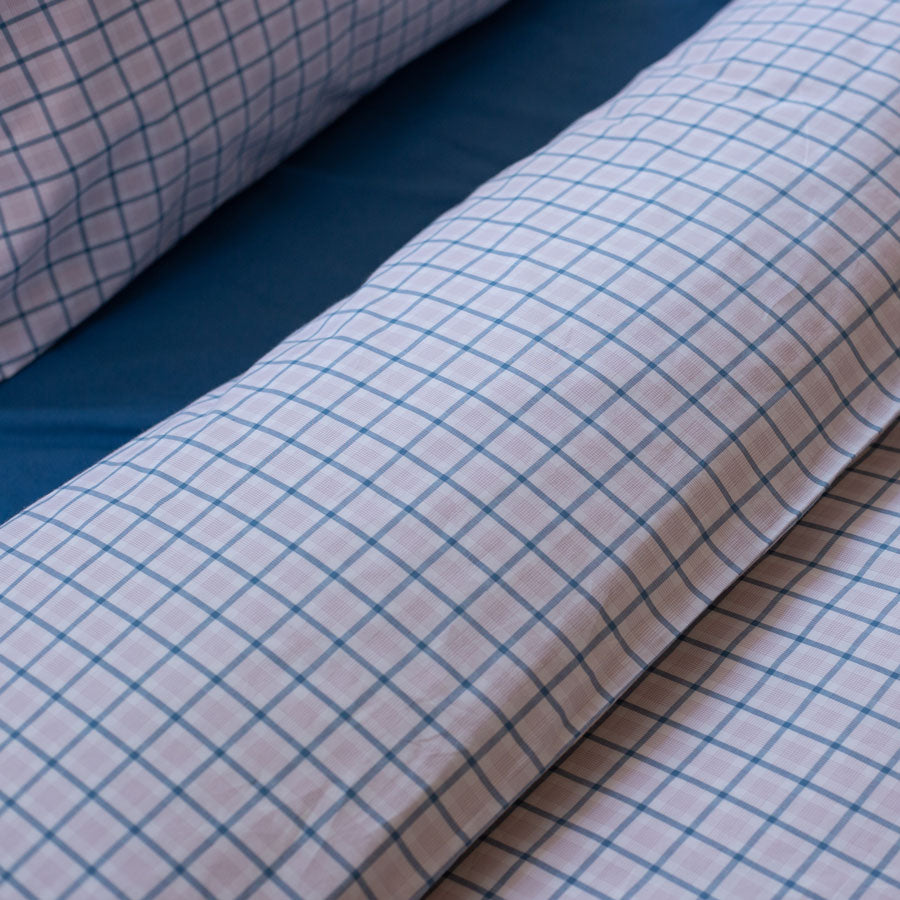 Poplin-sengelinned med tern vævet, økologisk bomuld & Cradle to Cradle Certified® Gold