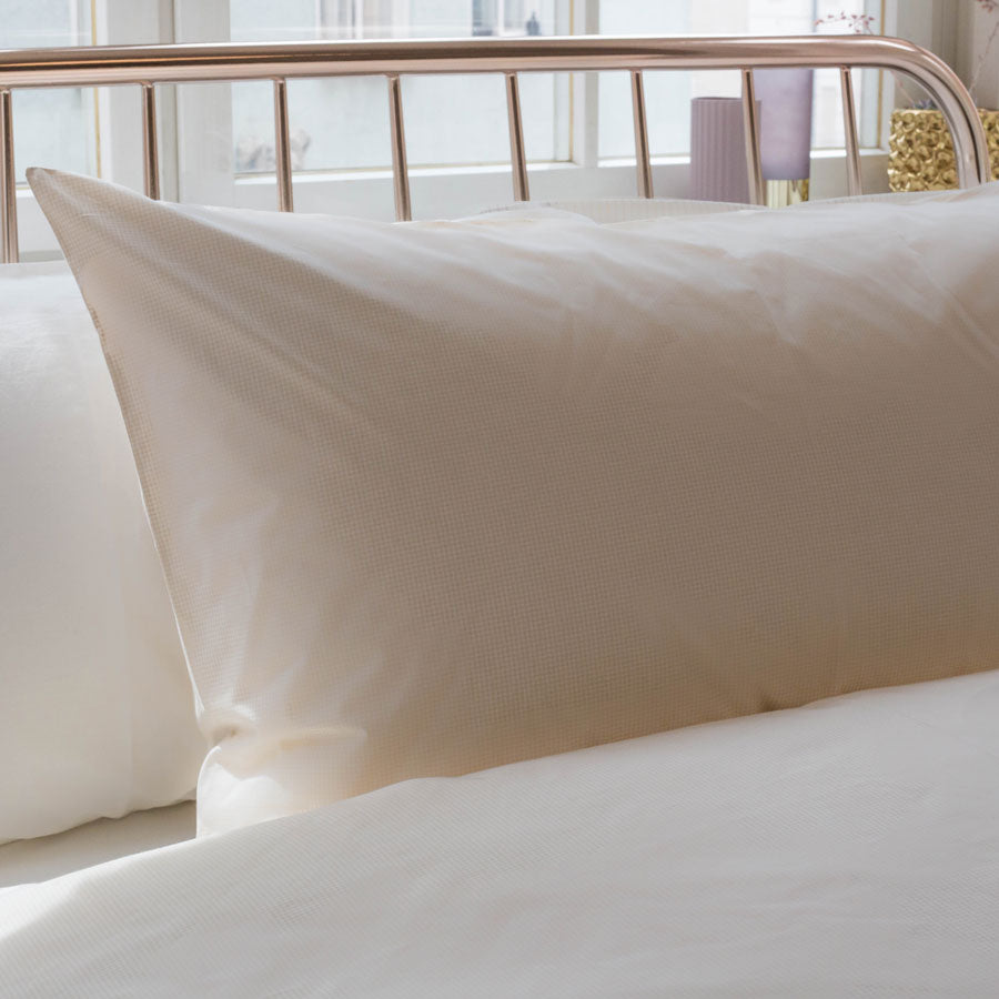 Poplin-sengelinned med tern vævet, økologisk bomuld & Cradle to Cradle Certified® Gold