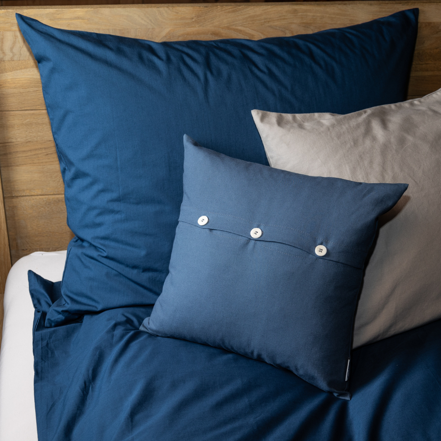 Panama cushion cover with stone nut buttons, organic cotton & Cradle to Cradle Certified® Gold
