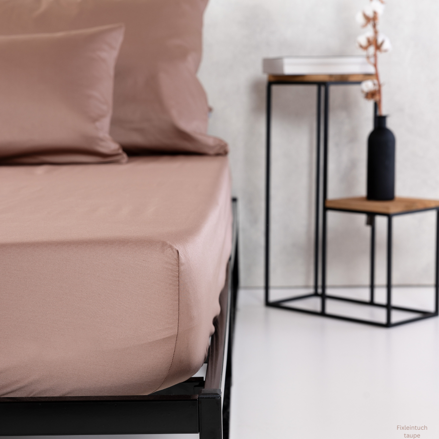 Fine satin fitted sheet, organic cotton