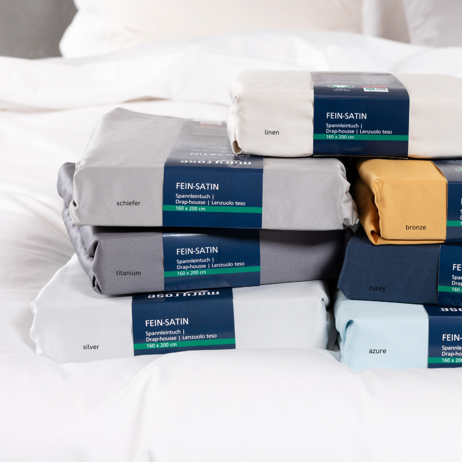 Fine satin fitted sheet, organic cotton