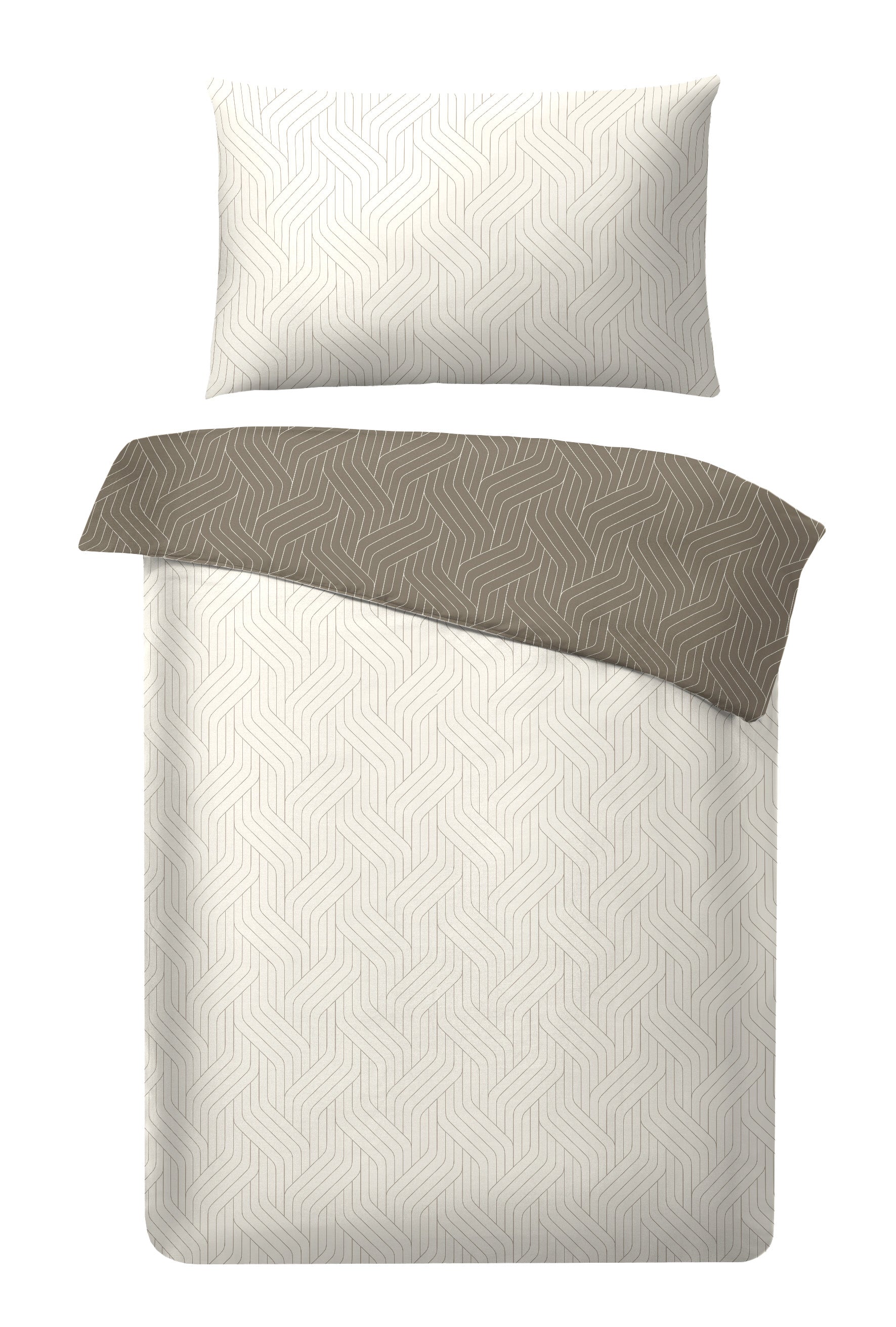 Satin bed linen with subtle pattern & reversible design 140x200 cm