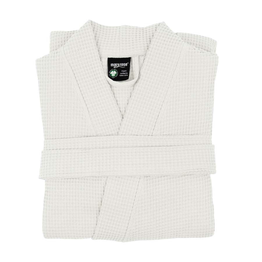 Waffle piqué bathrobe, organic cotton