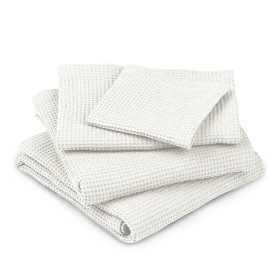Waffle piqué cloths, organic cotton