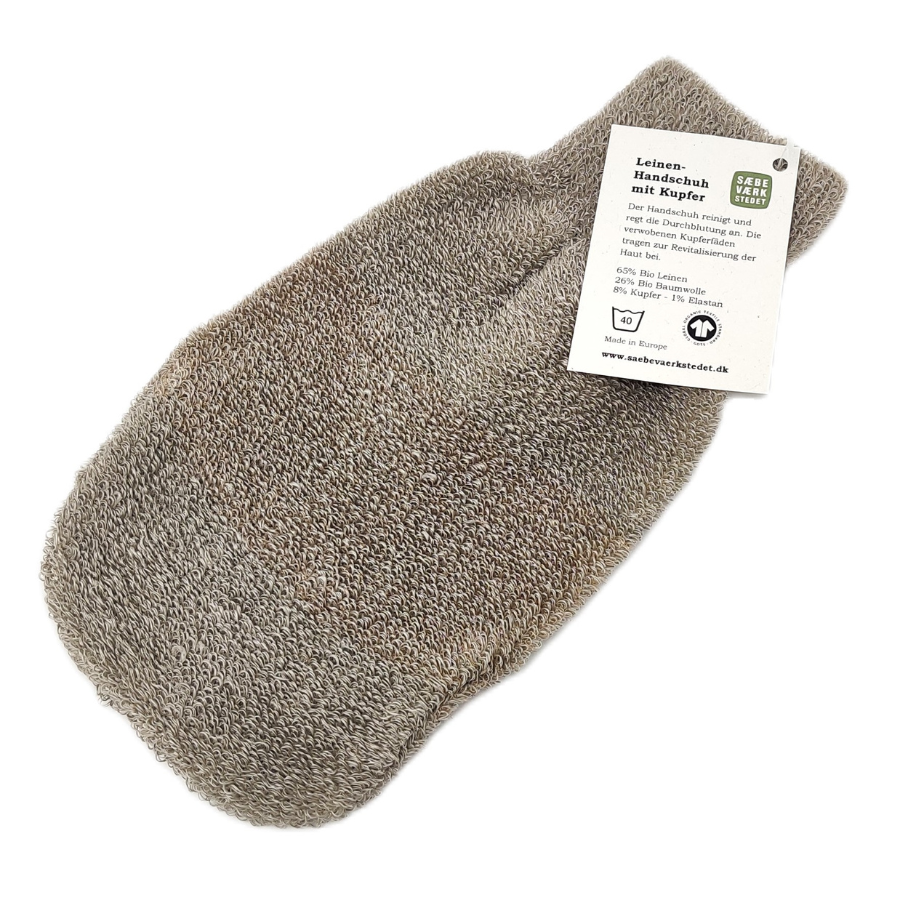 Glove organic linen with copper