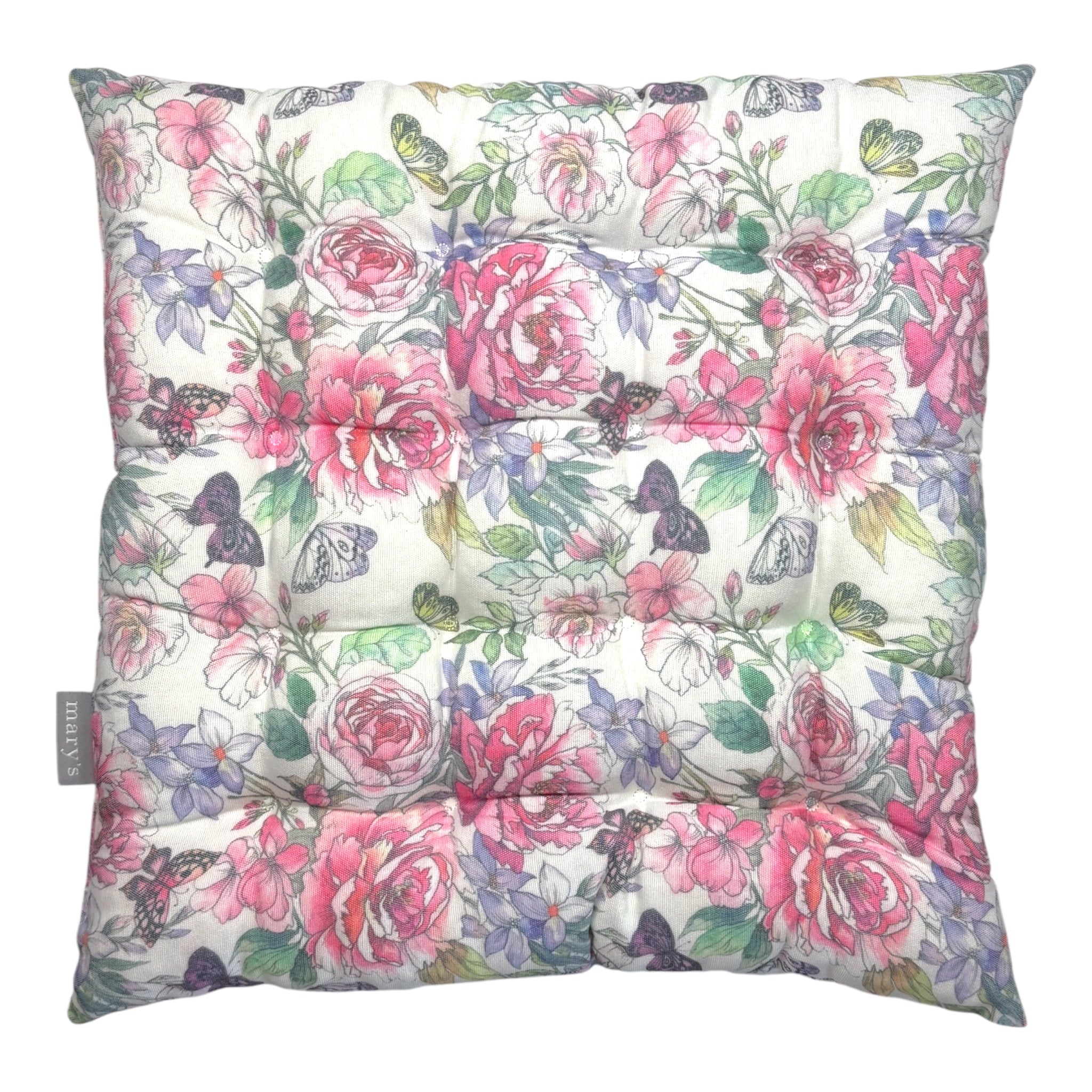 Patterned seat cushion 38x38x4 cm