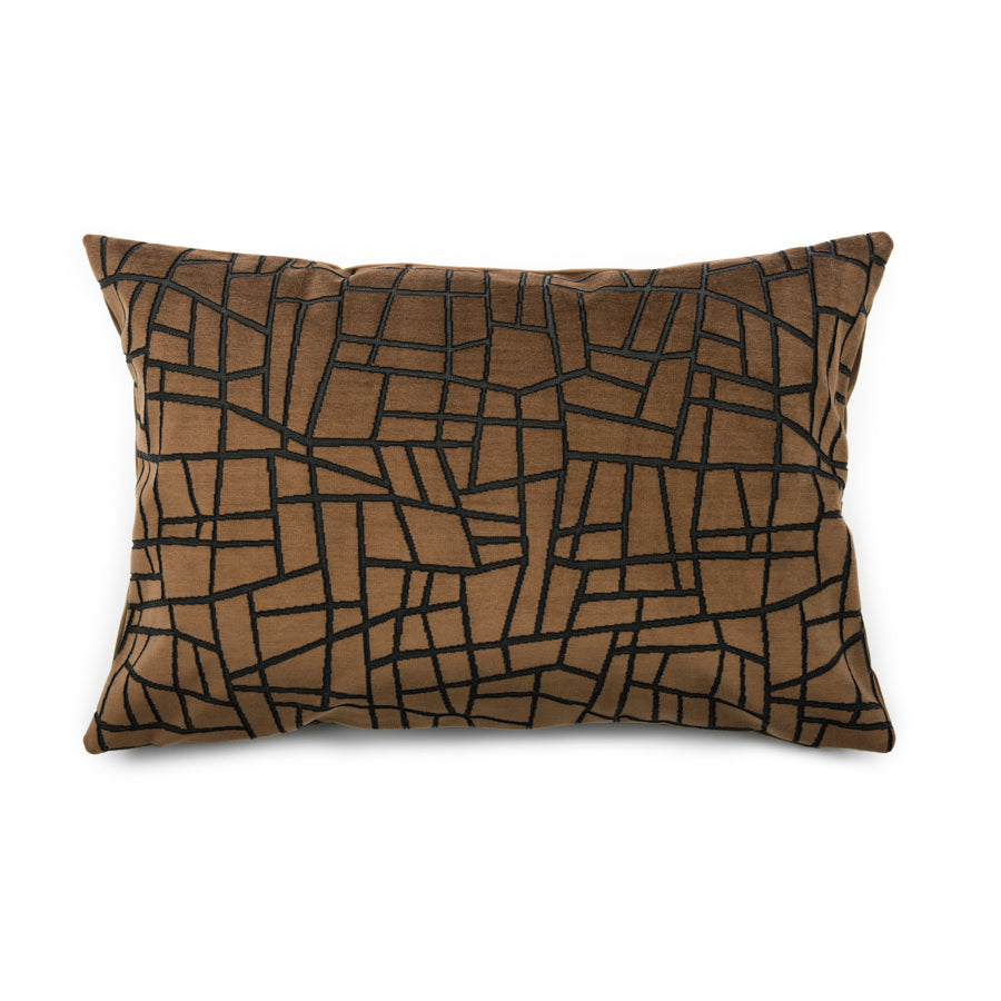 Velvet cushion cover with mosaic pattern