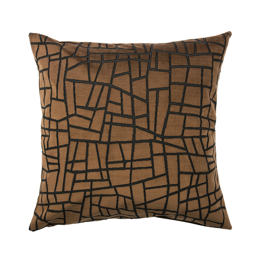 Velvet cushion cover with mosaic pattern