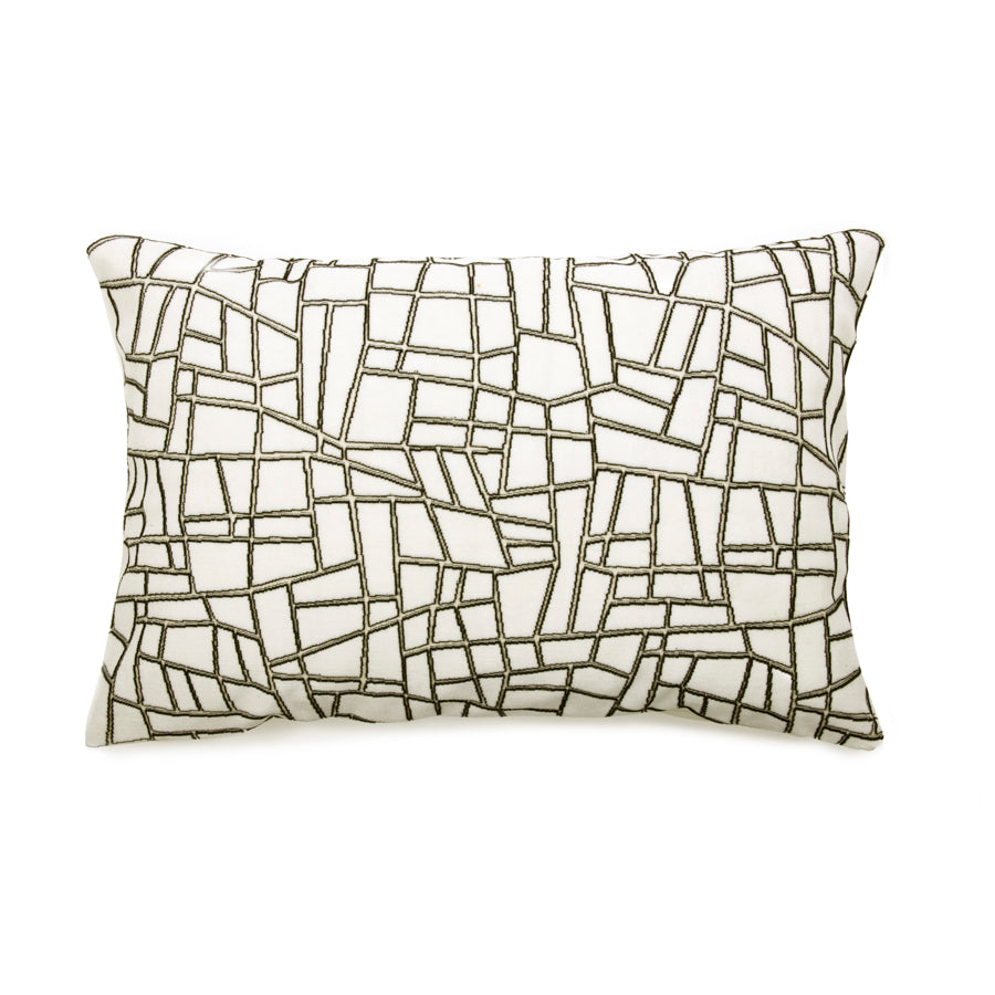 Velvet cushion cover with mosaic pattern