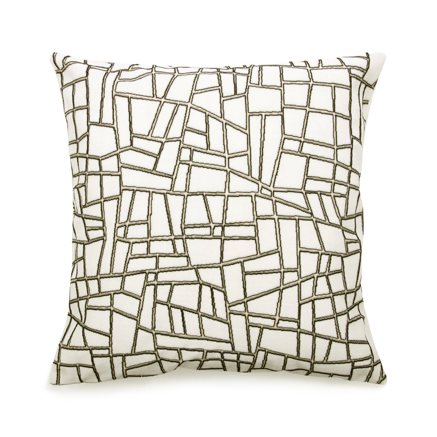Velvet cushion cover with mosaic pattern