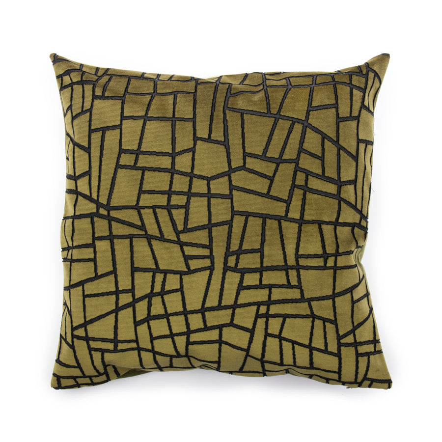 Velvet cushion cover with mosaic pattern