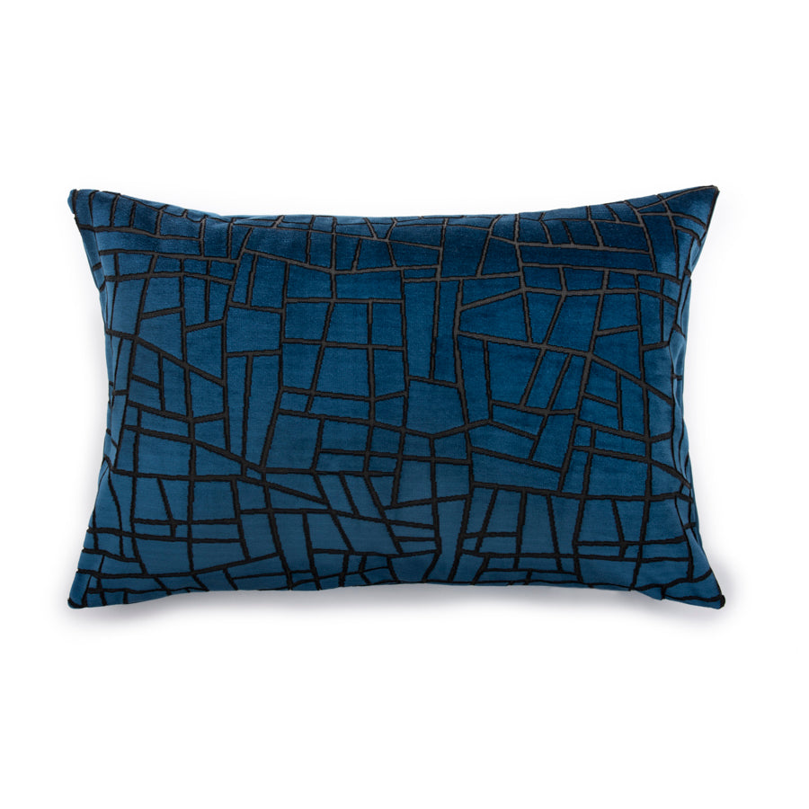 Velvet cushion cover with mosaic pattern