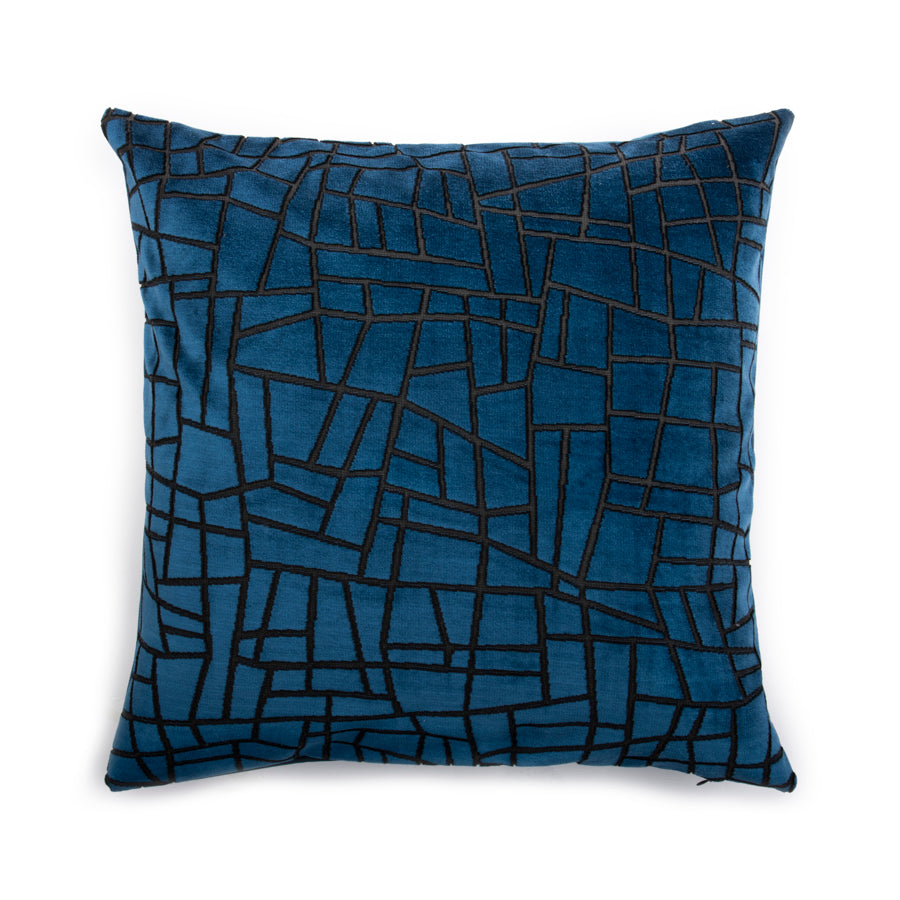 Velvet cushion cover with mosaic pattern